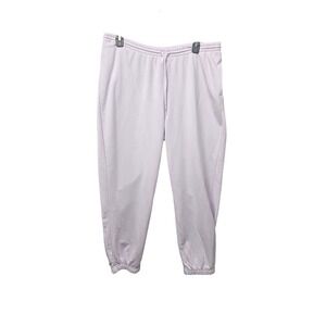 Reebok Womens Jogger Sweatpants Lavender Logo Print Elastic Waist Pockets  2XL